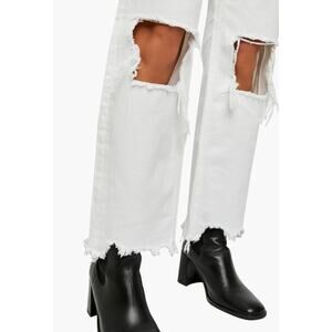 Free People 30 Distressed White Jeans boho FP denim coastal cowgirl neutral